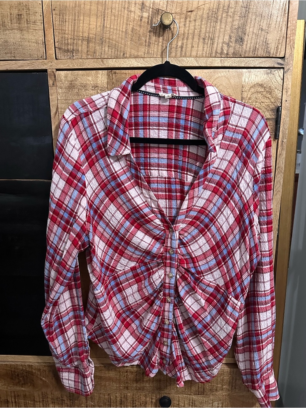 PILCRO Ruched Collared Blouse - Picture 2 of 6